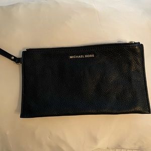 Michael Kors black leather wristlet